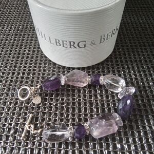 Hillberg & Berk Amethyst & Crystals Silver Bracelet M